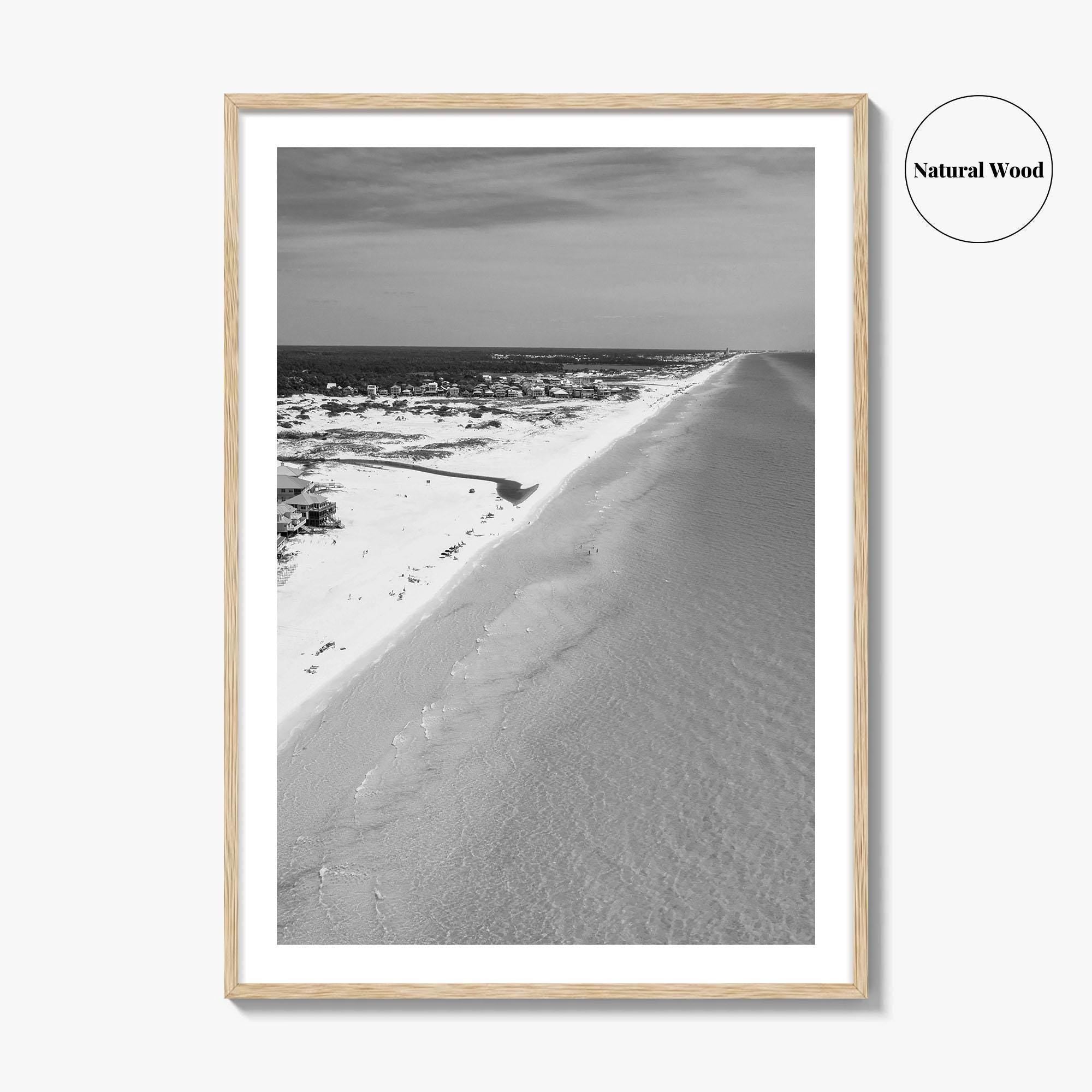 Grayton Beach Black and White Fine Art Photo Print, 30A Florida Poster