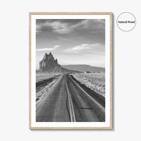 Shiprock New Mexico Black and White Fine Art Photo Print, Navajo Nation Poster USA