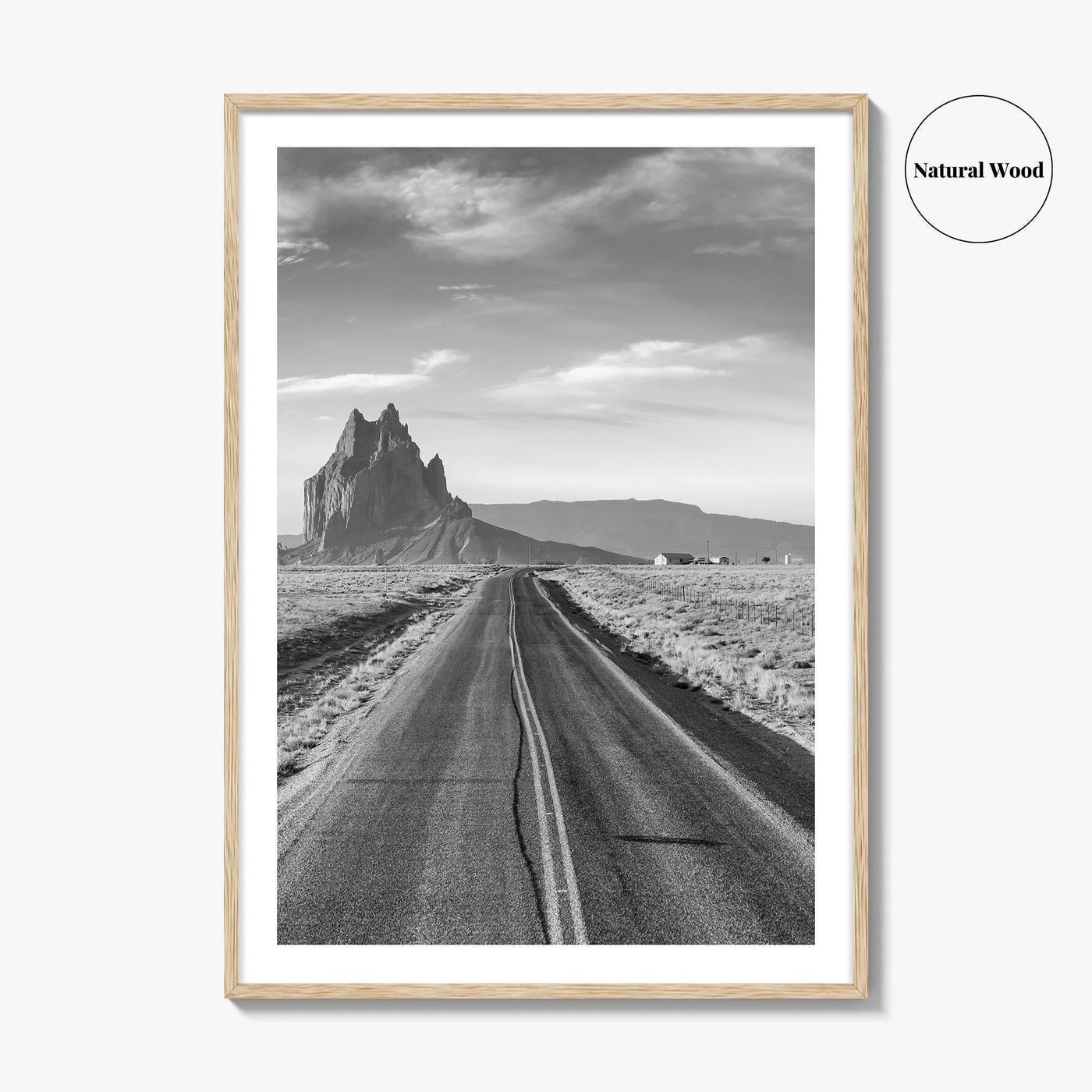 Shiprock New Mexico Black and White Fine Art Photo Print, Navajo Nation Poster USA