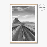 Shiprock New Mexico Black and White Fine Art Photo Print, Navajo Nation Poster USA