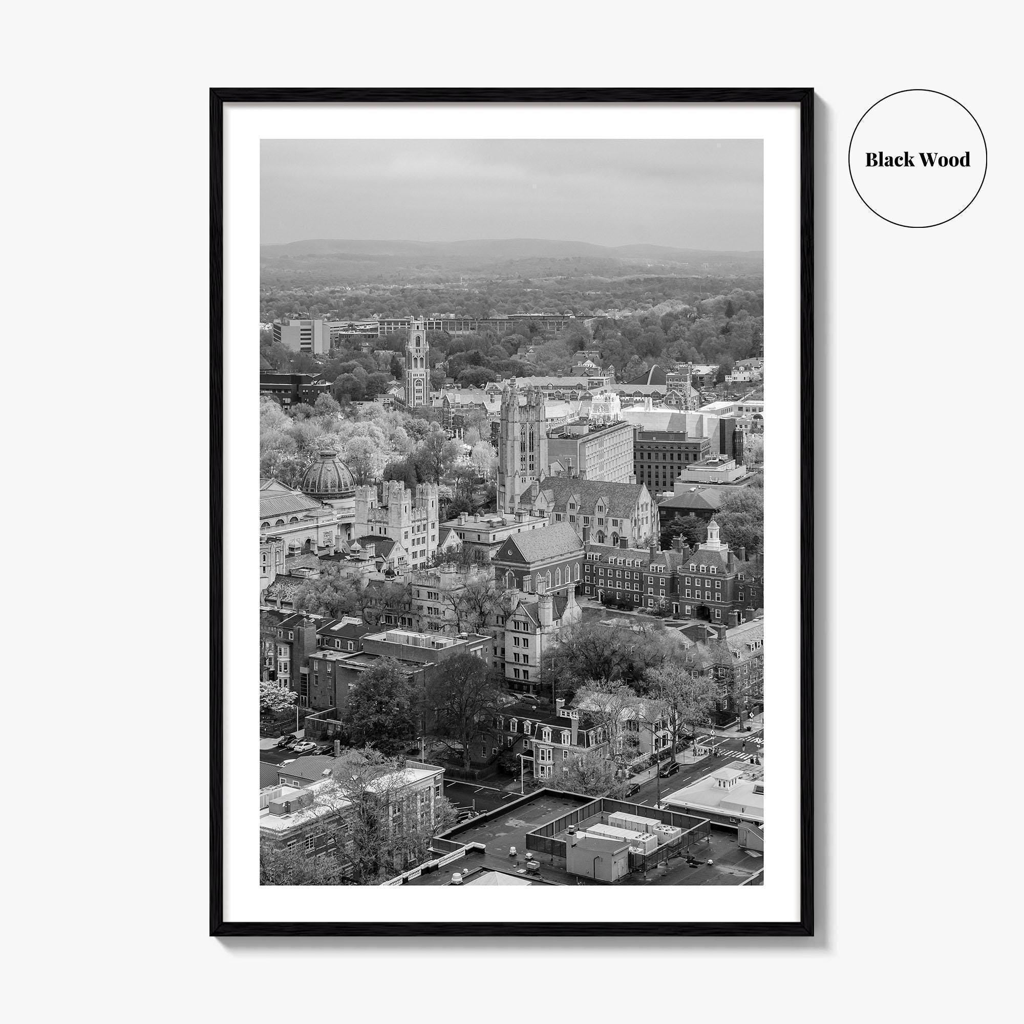 New Haven Black and White Fine Art Photo Print, Yale University, Connecticut Poster