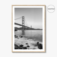 San Francisco Black and White Fine Art Photo Print, Golden Gate Bridge California Poster