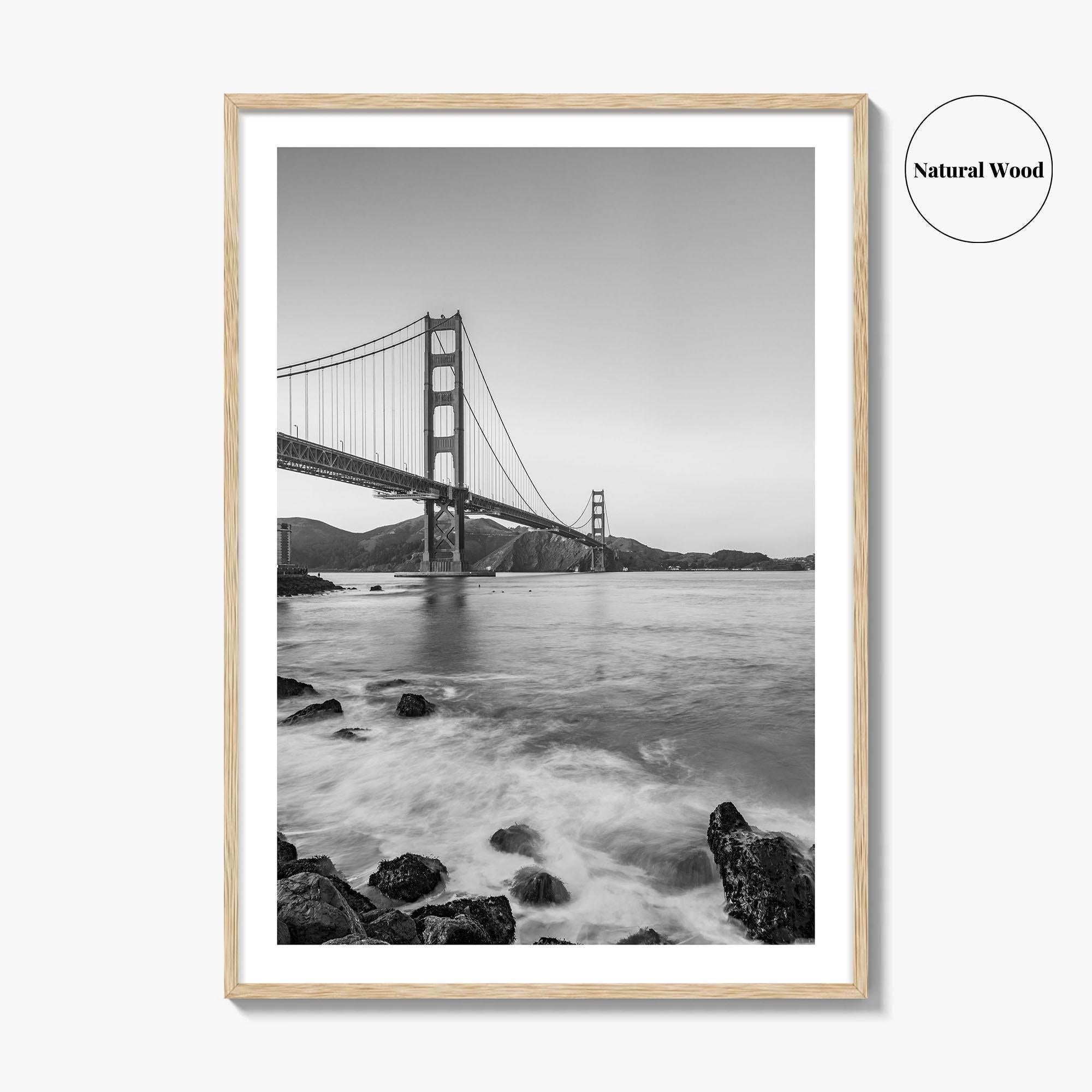 San Francisco Black and White Fine Art Photo Print, Golden Gate Bridge California Poster