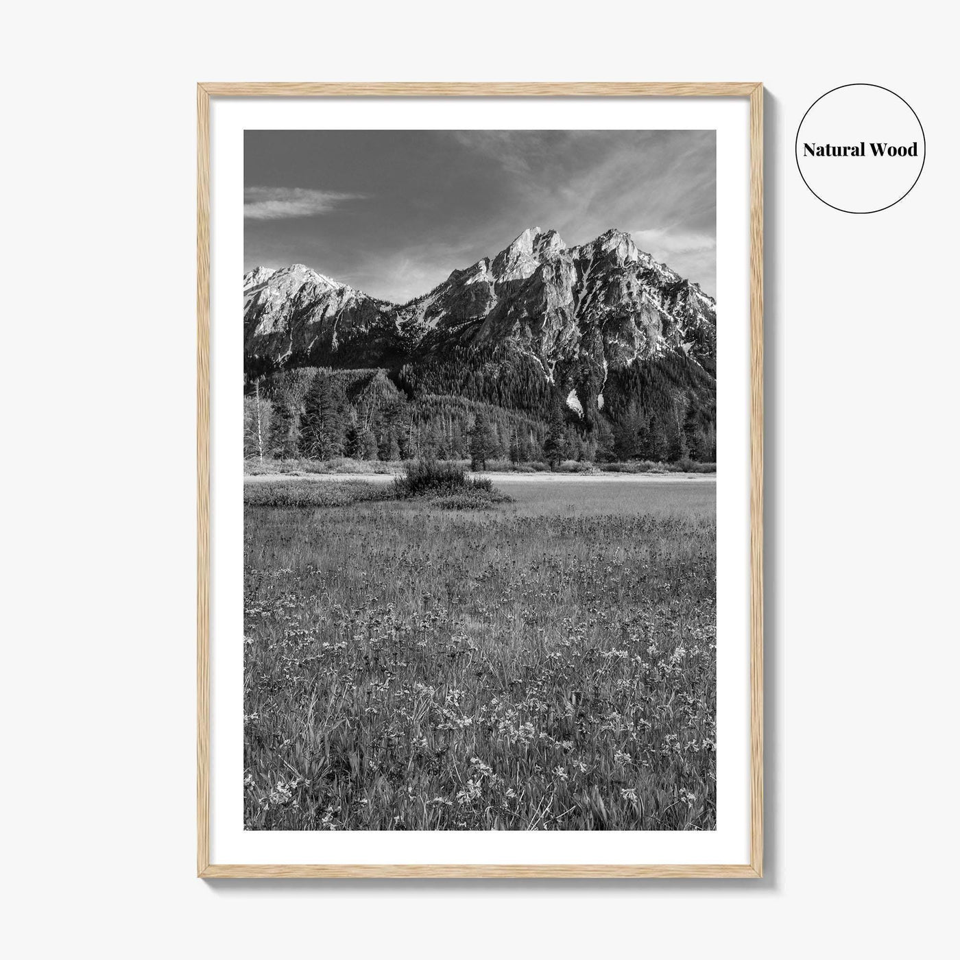 Idaho Black and White Fine Art Photo Print, McGown Peak Sawtooth Mountains USA Poster