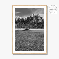Idaho Black and White Fine Art Photo Print, McGown Peak Sawtooth Mountains USA Poster