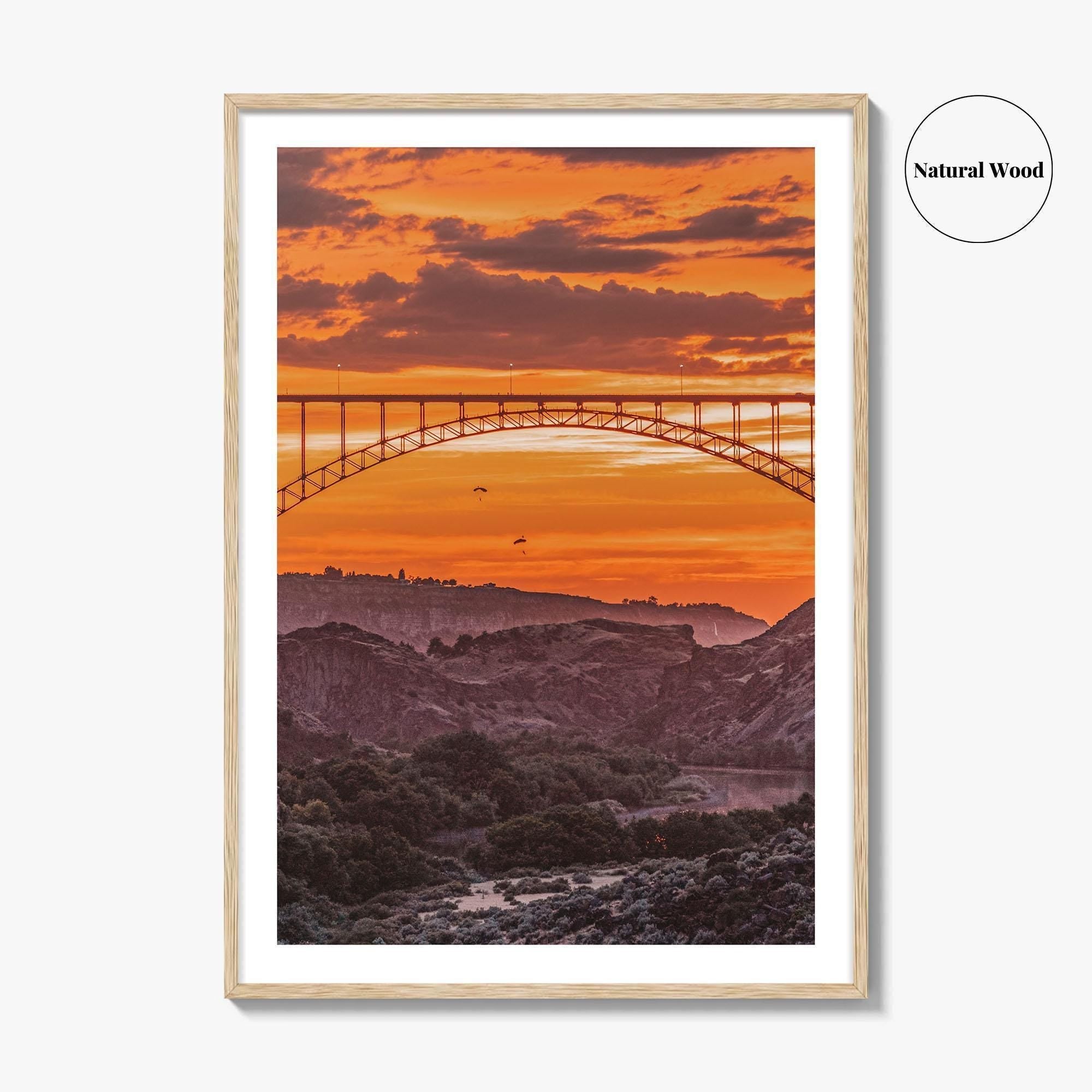 Twin Falls Idaho Fine Art Photo Print, Perrine Bridge, Base Jumpers, Wall Decor, Poster