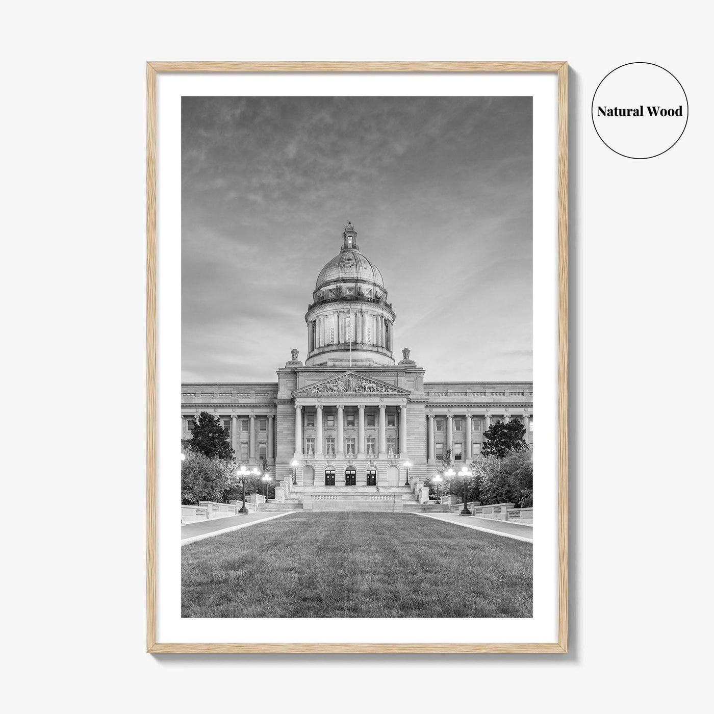 Frankfort Kentucky Black and White Fine Art Photo Print, State Capitol, USA Poster