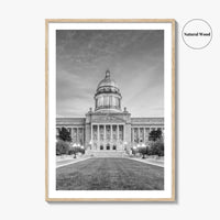 Frankfort Kentucky Black and White Fine Art Photo Print, State Capitol, USA Poster