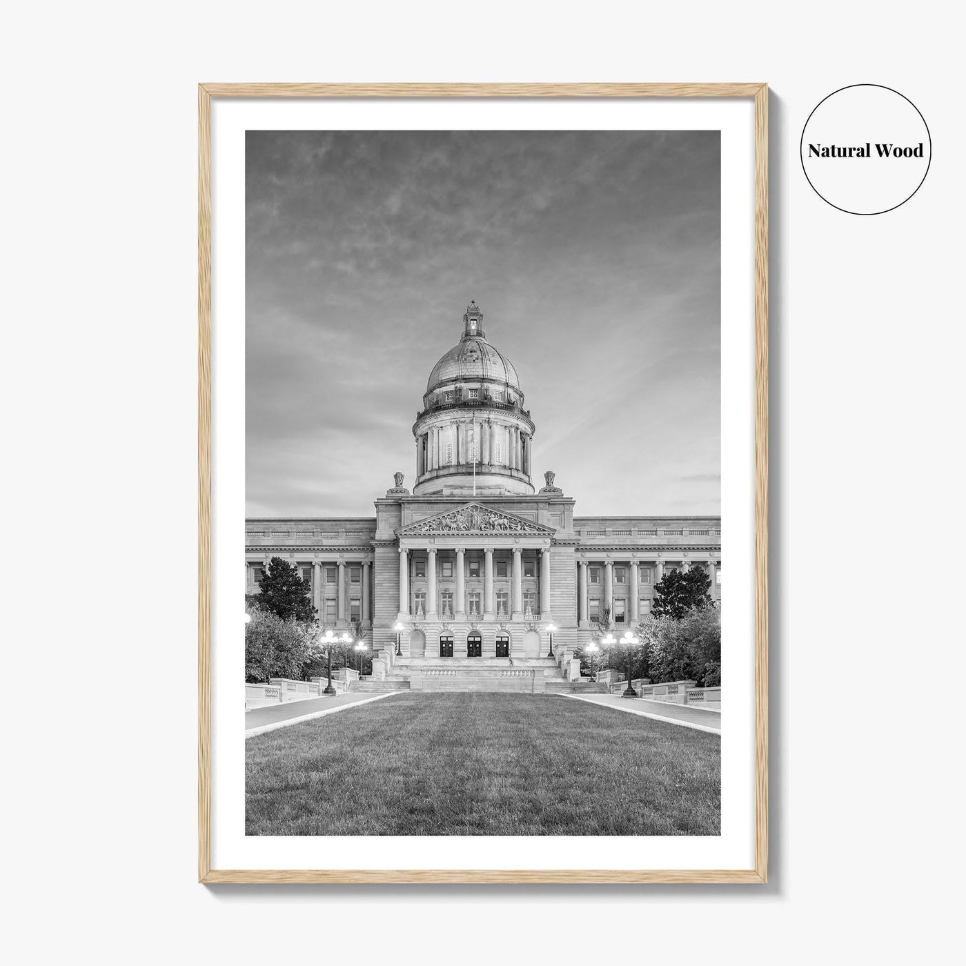 Frankfort Kentucky Black and White Fine Art Photo Print, State Capitol, USA Poster