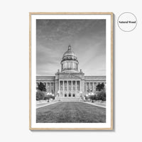 Frankfort Kentucky Black and White Fine Art Photo Print, State Capitol, USA Poster