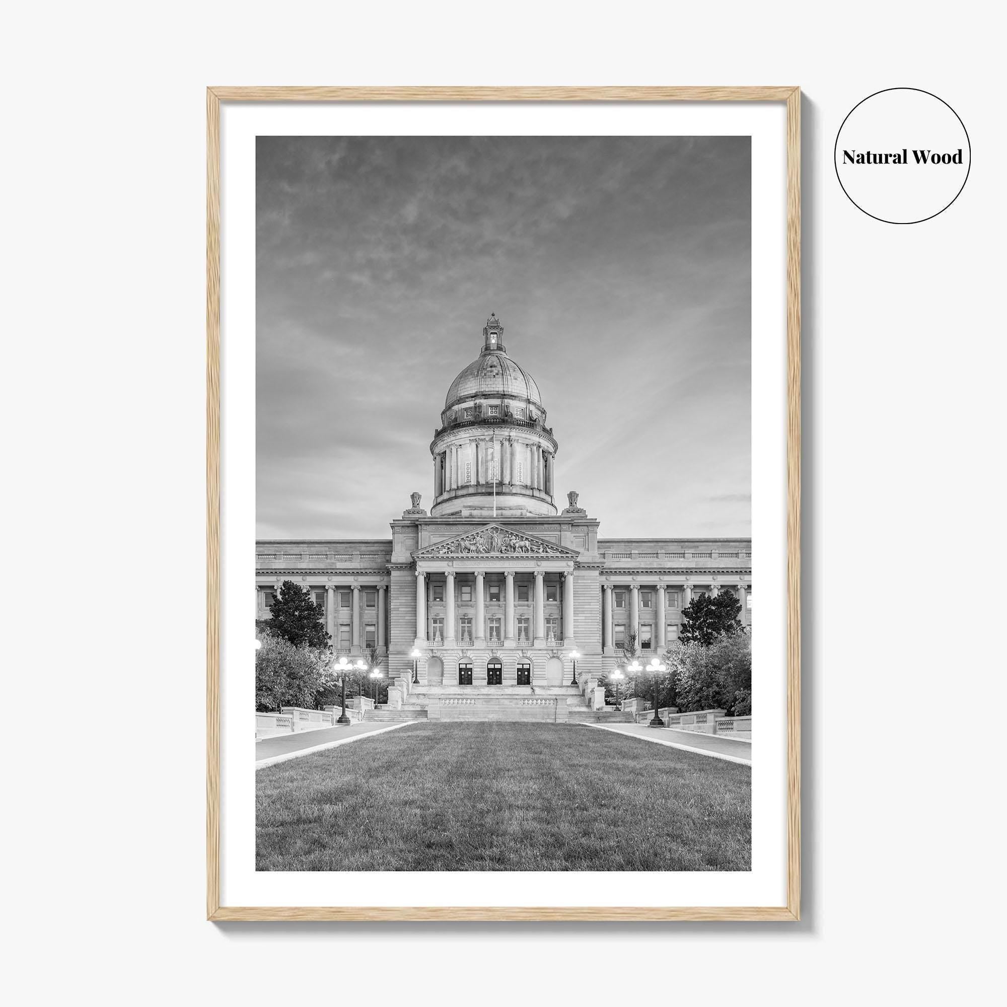 Frankfort Kentucky Black and White Fine Art Photo Print, State Capitol, USA Poster