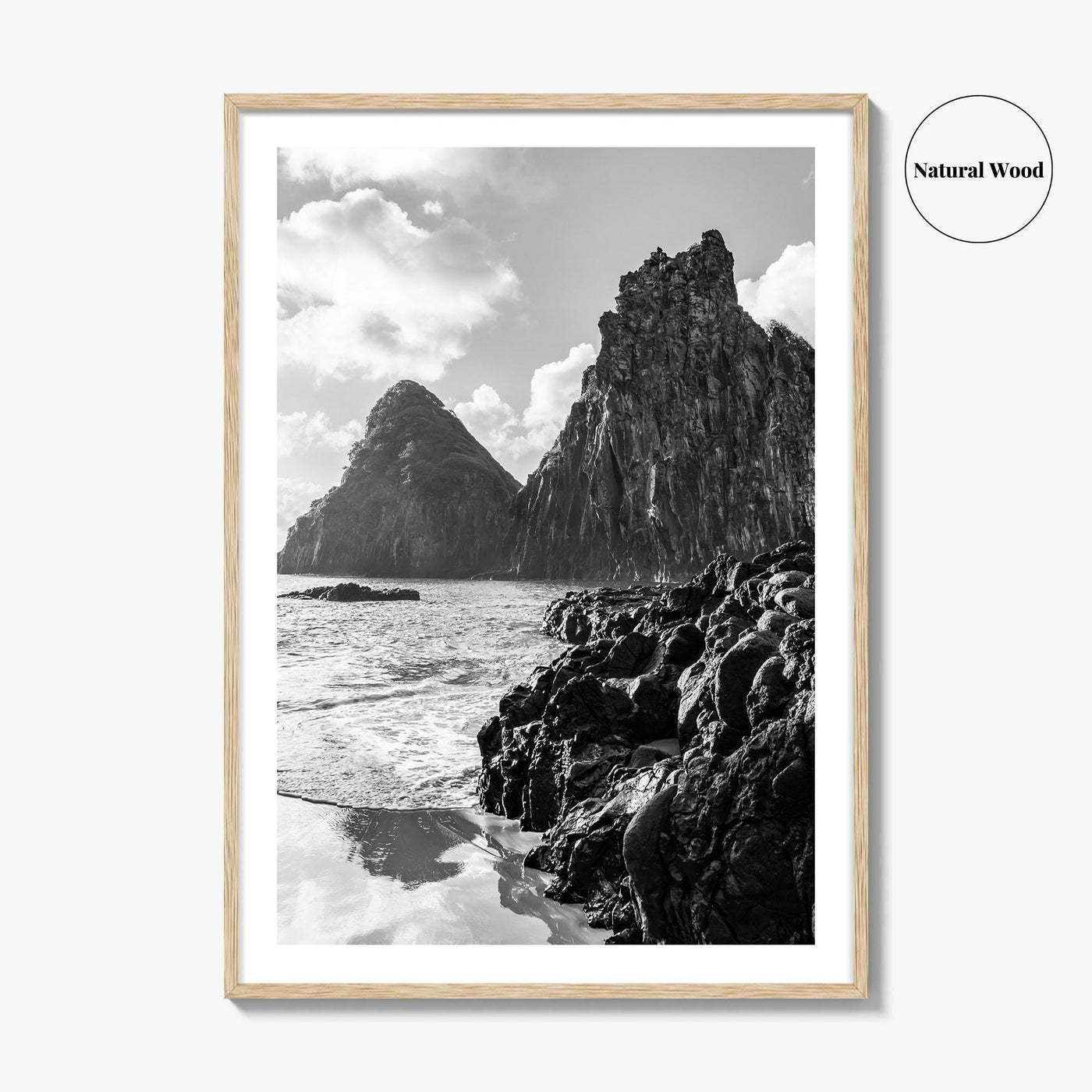 Fernando de Noronha Black and White Fine Art Photo Print, Dois Irmaos Brazil Poster