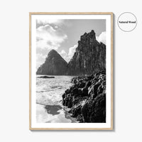 Fernando de Noronha Black and White Fine Art Photo Print, Dois Irmaos Brazil Poster