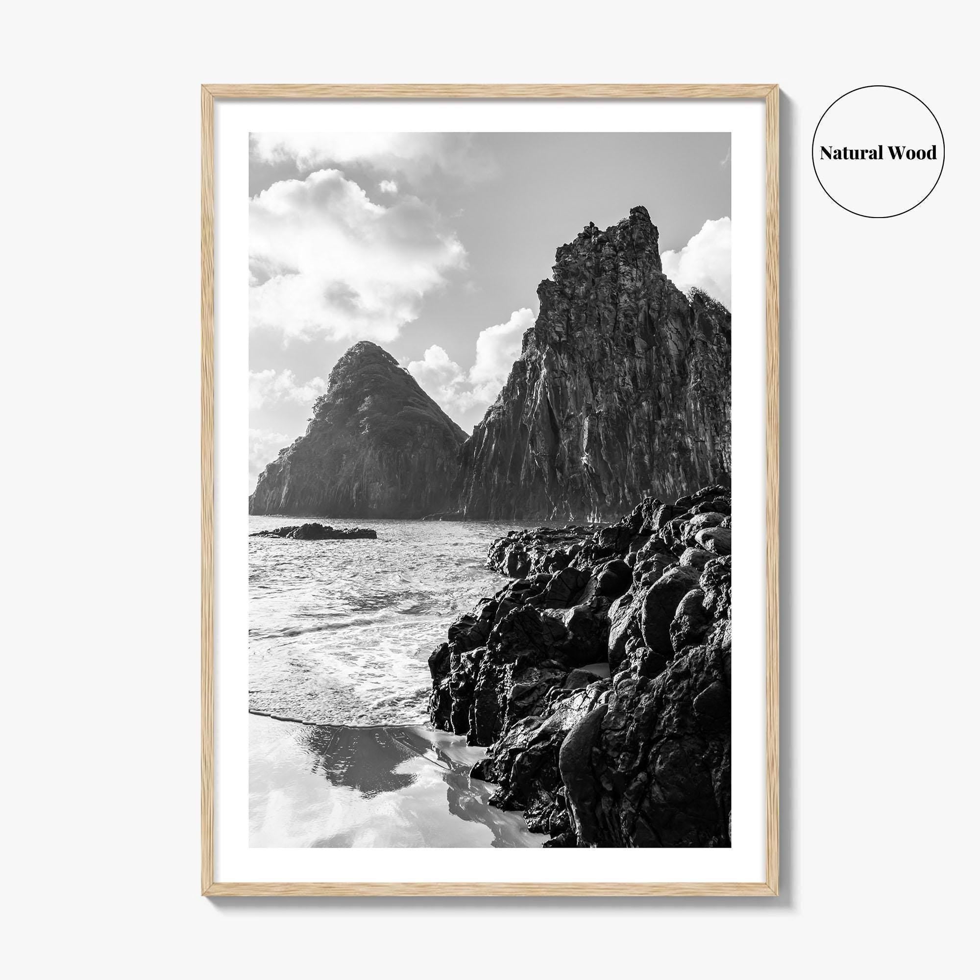 Fernando de Noronha Black and White Fine Art Photo Print, Dois Irmaos Brazil Poster