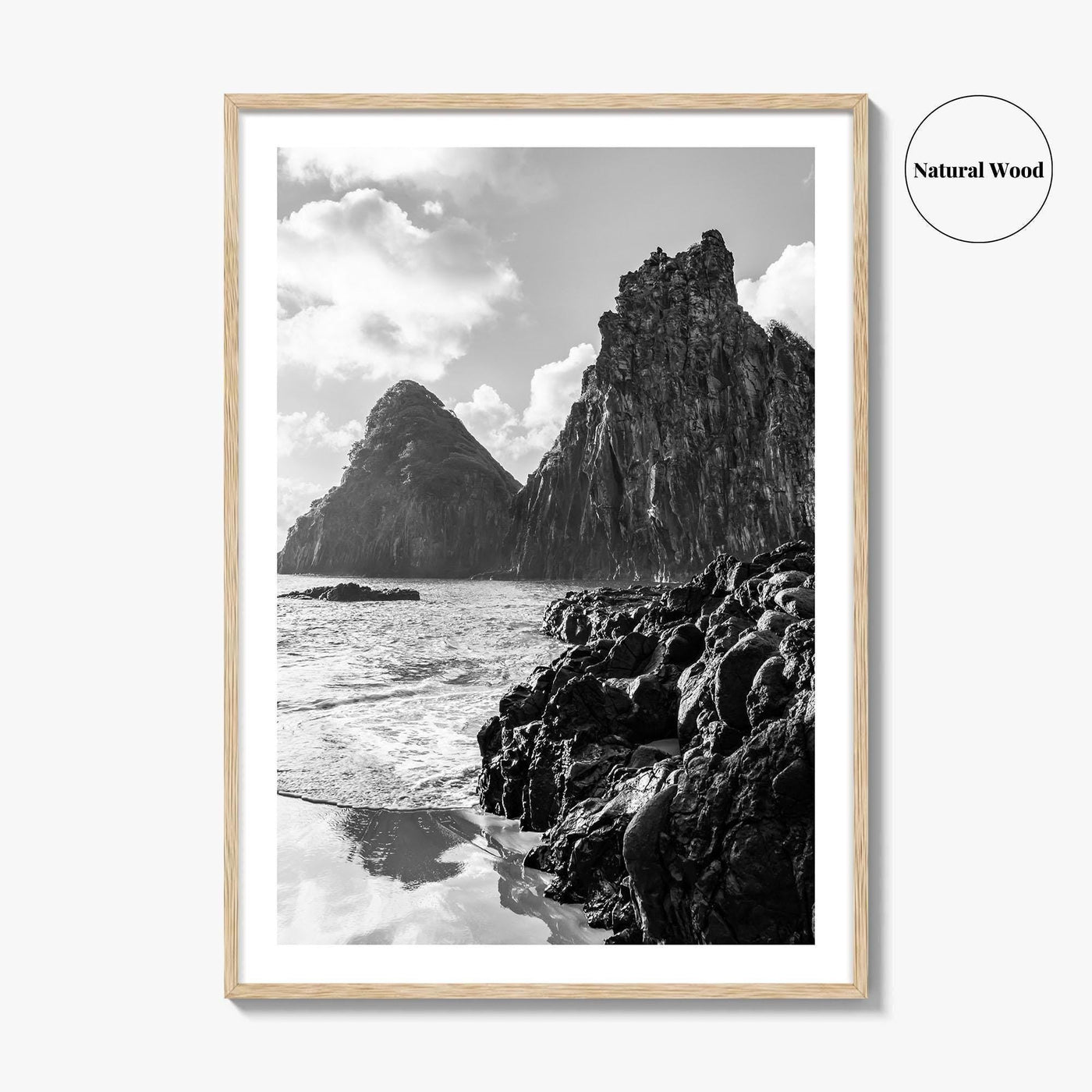 Fernando de Noronha Black and White Fine Art Photo Print, Dois Irmaos Brazil Poster