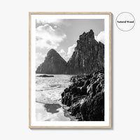 Fernando de Noronha Black and White Fine Art Photo Print, Dois Irmaos Brazil Poster
