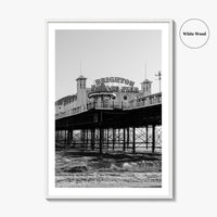 Brighton Black and White Fine Art Photo Print, Palace Pier England Poster