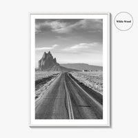 Shiprock New Mexico Black and White Fine Art Photo Print, Navajo Nation Poster USA