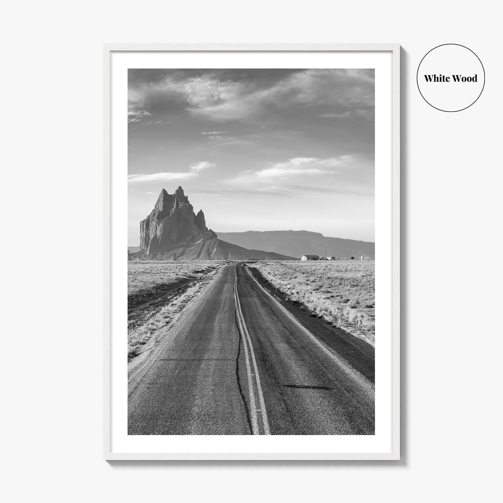 Shiprock New Mexico Black and White Fine Art Photo Print, Navajo Nation Poster USA