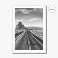 Shiprock New Mexico Black and White Fine Art Photo Print, Navajo Nation Poster USA