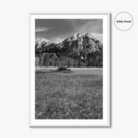 Idaho Black and White Fine Art Photo Print, McGown Peak Sawtooth Mountains USA Poster