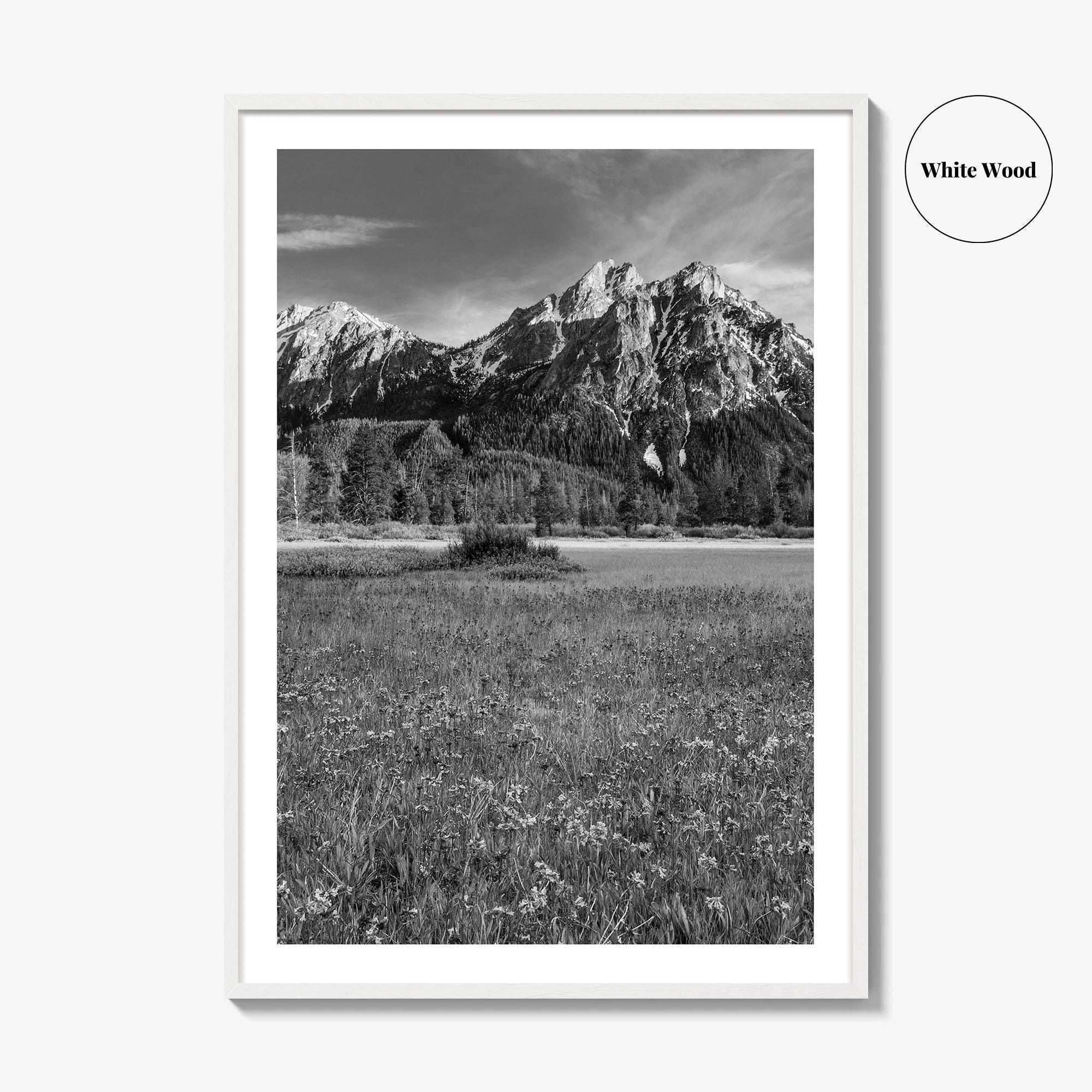 Idaho Black and White Fine Art Photo Print, McGown Peak Sawtooth Mountains USA Poster