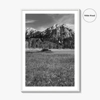 Idaho Black and White Fine Art Photo Print, McGown Peak Sawtooth Mountains USA Poster