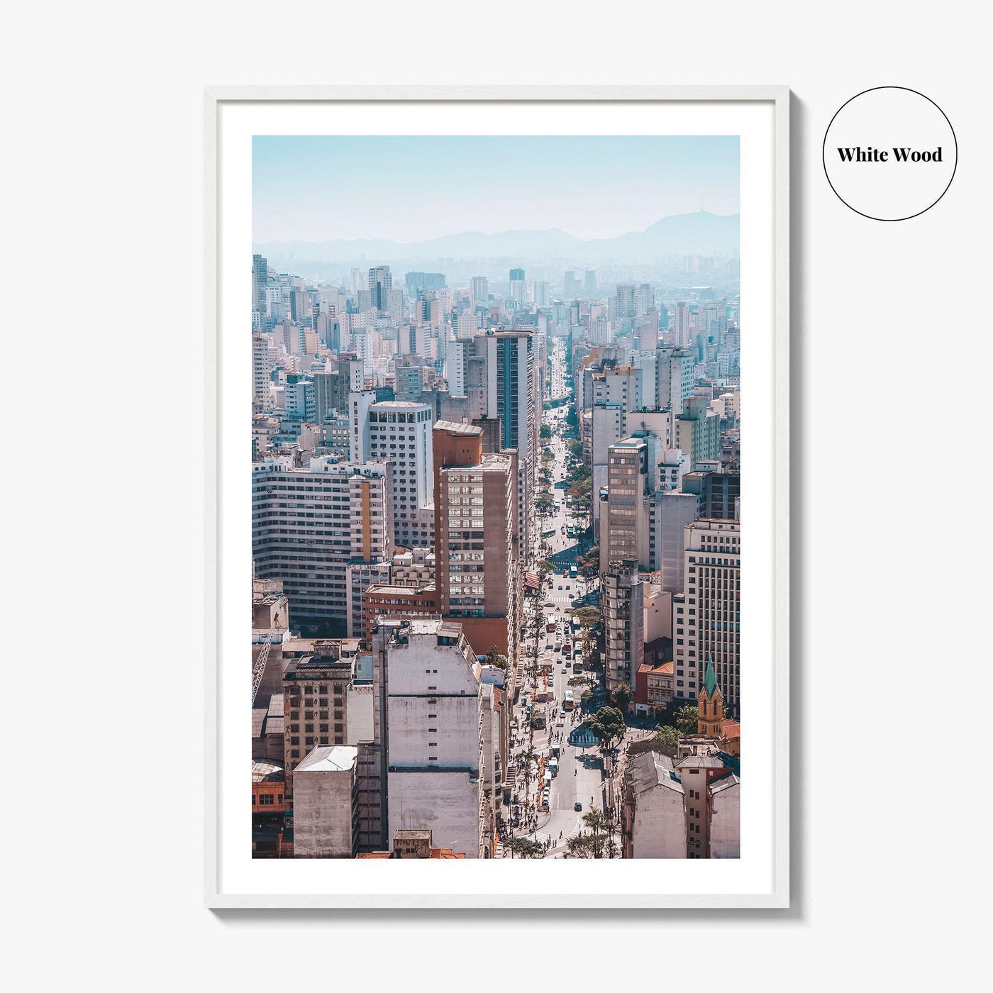 Sao Paulo Skyline Fine Art Photo Print, Aerial View, Sao Joao, Brazil Poster