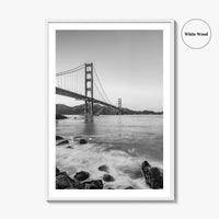 San Francisco Black and White Fine Art Photo Print, Golden Gate Bridge California Poster