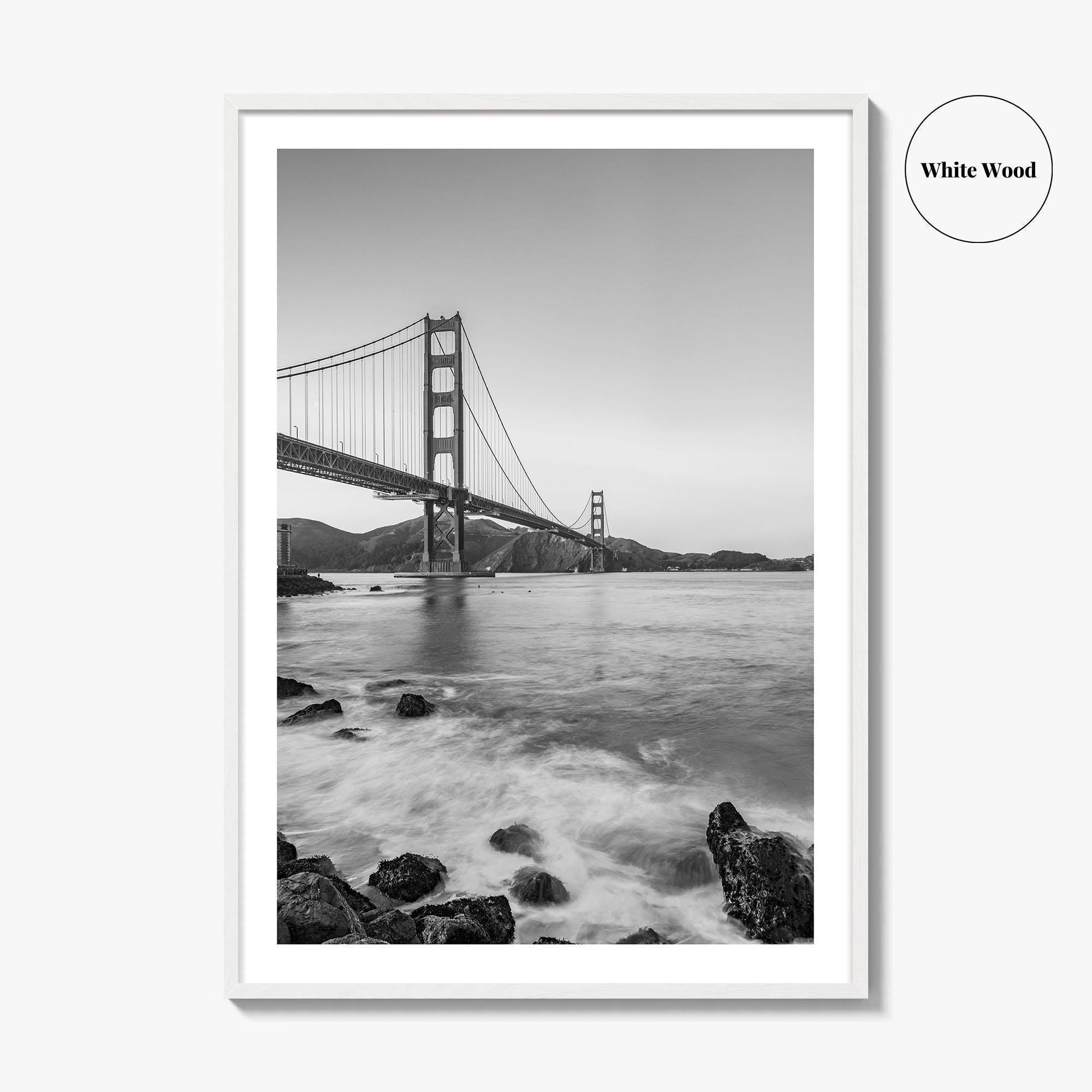 San Francisco Black and White Fine Art Photo Print, Golden Gate Bridge California Poster