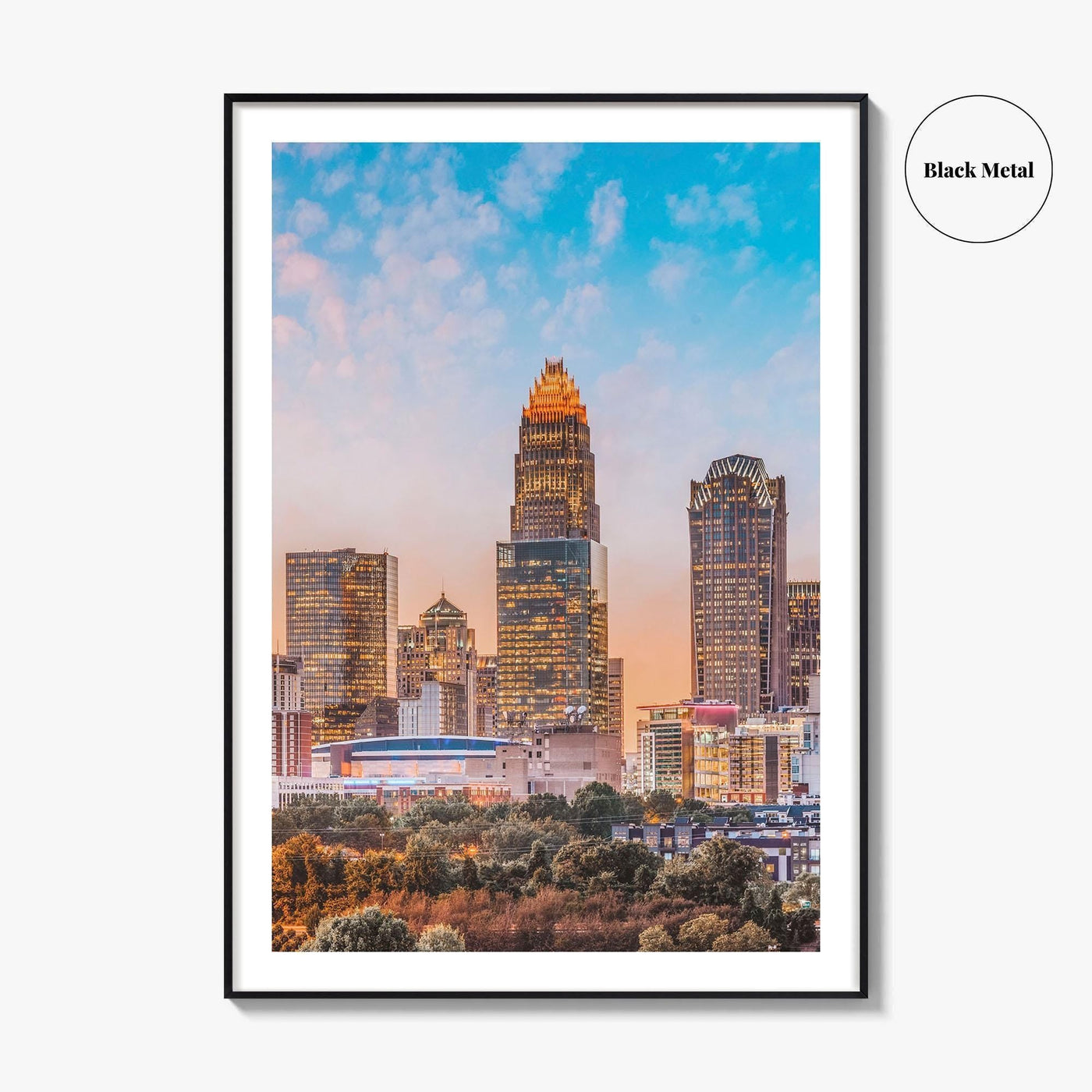 Charlotte Skyline Fine Art Photo Print, Uptown, North Carolina USA Poster