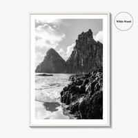 Fernando de Noronha Black and White Fine Art Photo Print, Dois Irmaos Brazil Poster