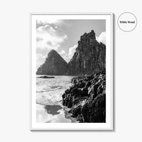 Fernando de Noronha Black and White Fine Art Photo Print, Dois Irmaos Brazil Poster