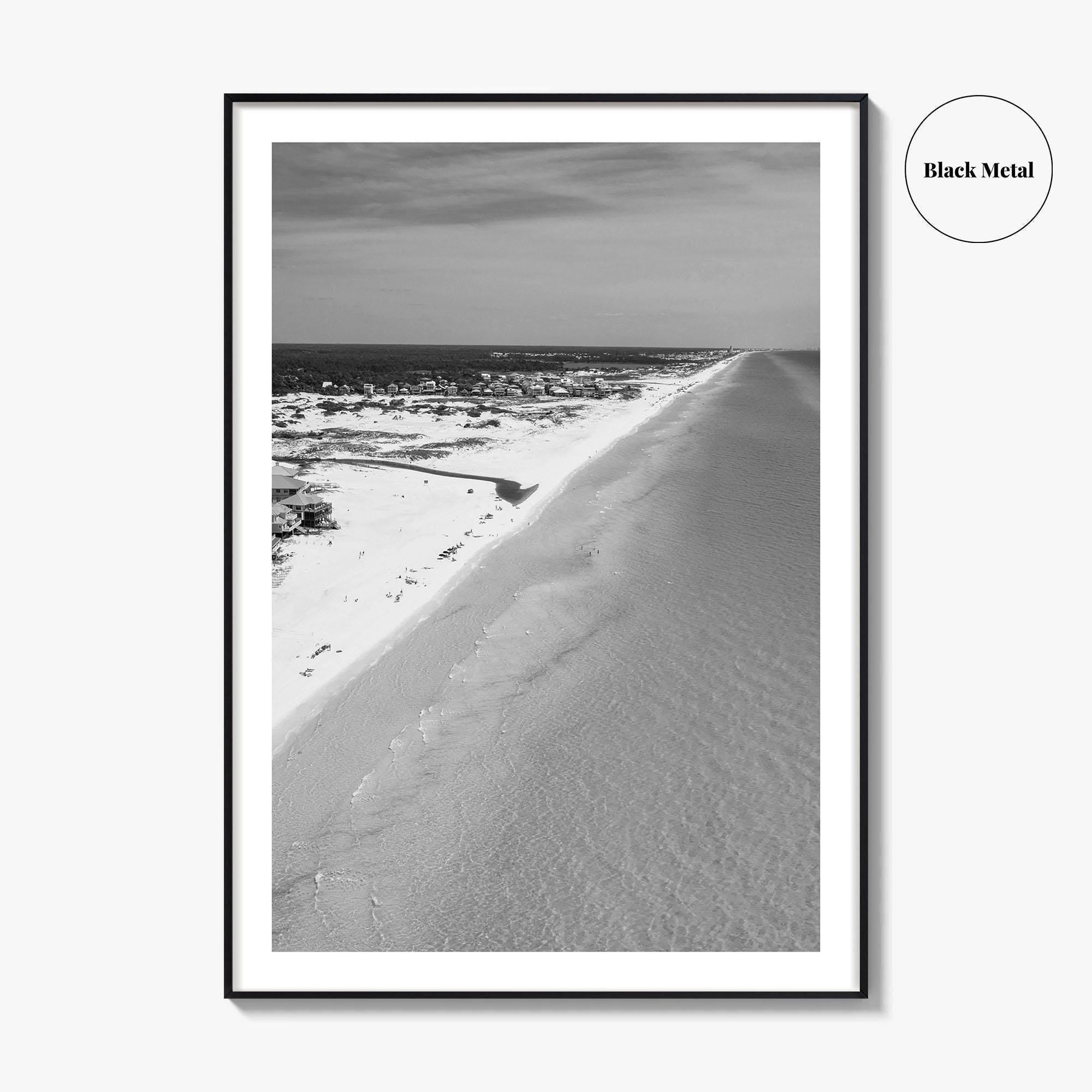 Grayton Beach Black and White Fine Art Photo Print, 30A Florida Poster