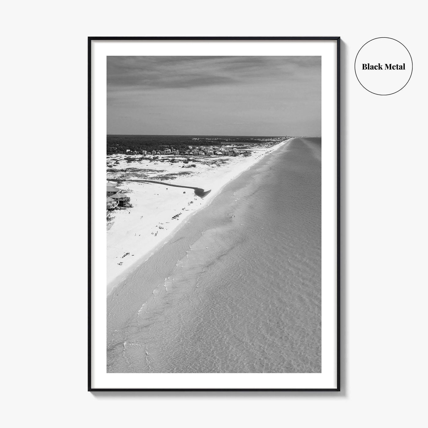Grayton Beach Black and White Fine Art Photo Print, 30A Florida Poster