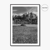 Idaho Black and White Fine Art Photo Print, McGown Peak Sawtooth Mountains USA Poster
