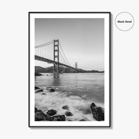 San Francisco Black and White Fine Art Photo Print, Golden Gate Bridge California Poster