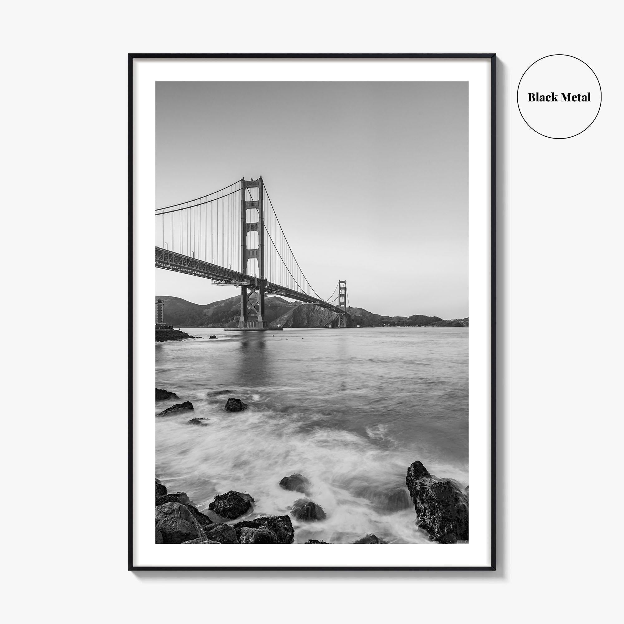 San Francisco Black and White Fine Art Photo Print, Golden Gate Bridge California Poster