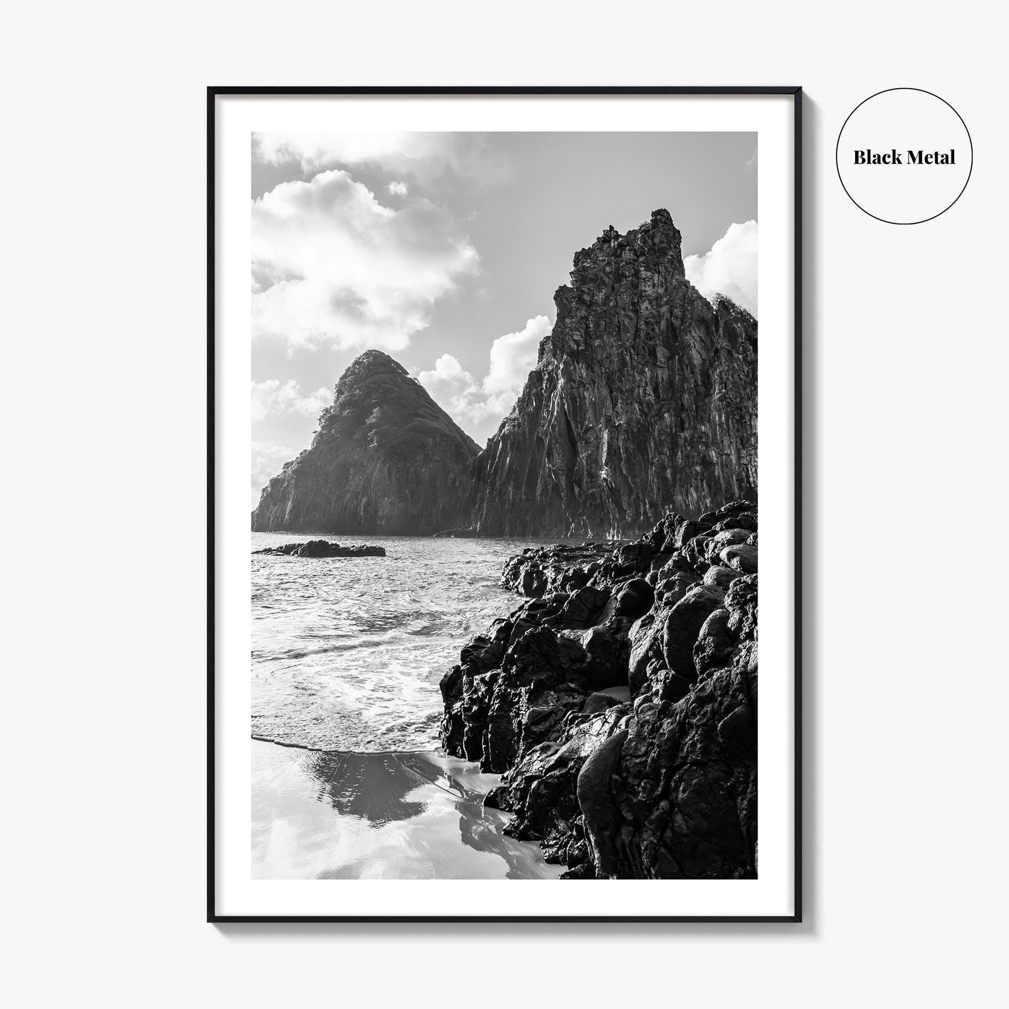 Fernando de Noronha Black and White Fine Art Photo Print, Dois Irmaos Brazil Poster