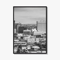 El Paso Skyline Black and White Fine Art Photo Print, Texas Juarez Mexico Poster