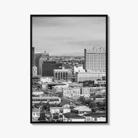 El Paso Skyline Black and White Fine Art Photo Print, Texas Juarez Mexico Poster
