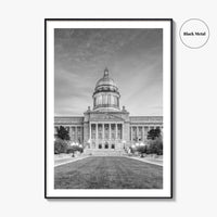 Frankfort Kentucky Black and White Fine Art Photo Print, State Capitol, USA Poster
