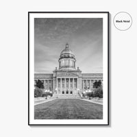 Frankfort Kentucky Black and White Fine Art Photo Print, State Capitol, USA Poster