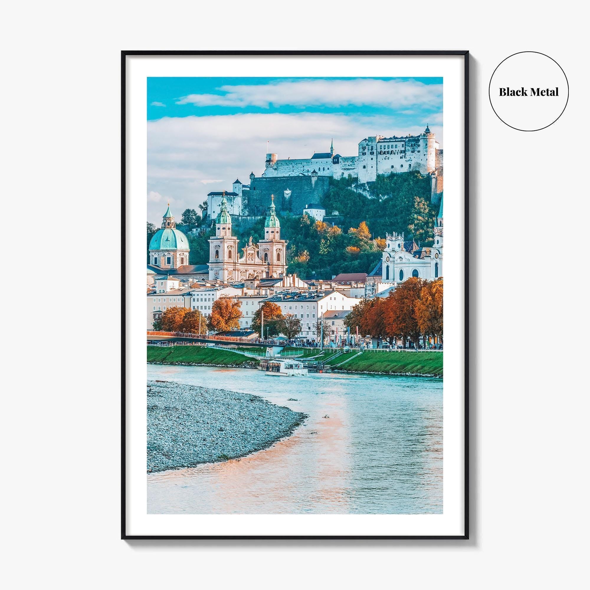 Salzburg Skyline Fine Art Photo Print, Austria, Festung Hohensalzburg, Salzach River Poster, Salzburger Land