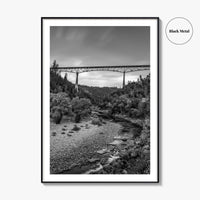 Auburn Black and White Fine Art Photo Print, Foresthill Bridge, Placer County Poster