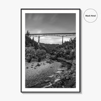 Auburn Black and White Fine Art Photo Print, Foresthill Bridge, Placer County Poster