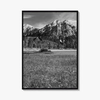 Idaho Black and White Fine Art Photo Print, McGown Peak Sawtooth Mountains USA Poster