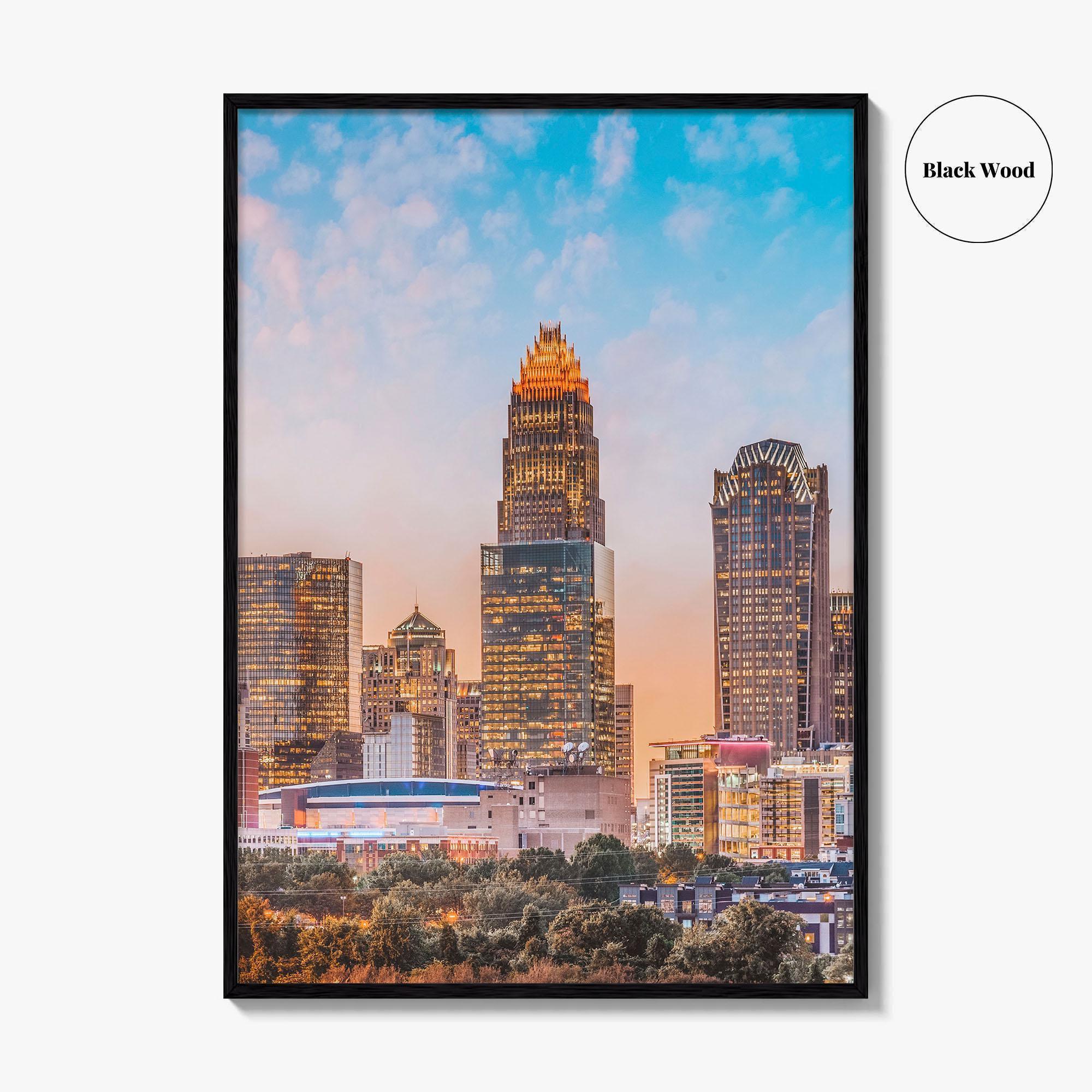 Charlotte Skyline Fine Art Photo Print, Uptown, North Carolina USA Poster