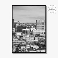 El Paso Skyline Black and White Fine Art Photo Print, Texas Juarez Mexico Poster