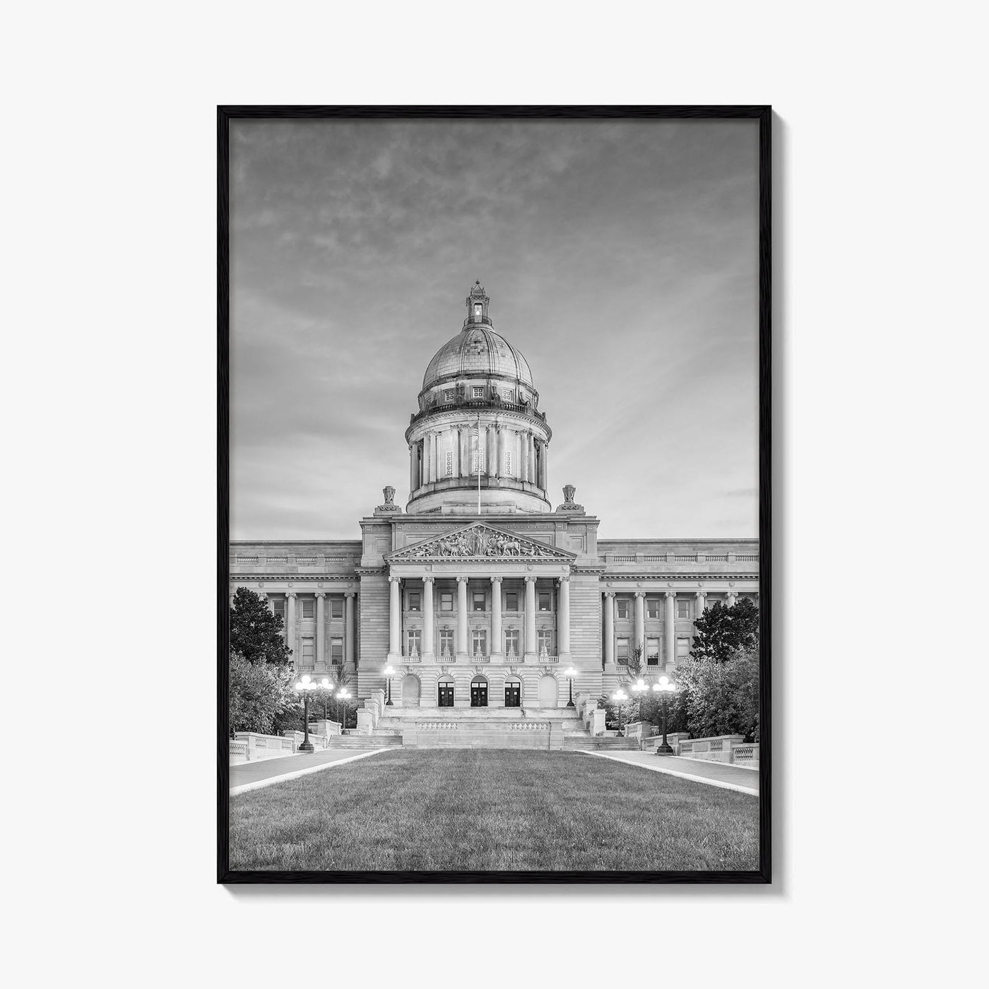 Frankfort Kentucky Black and White Fine Art Photo Print, State Capitol, USA Poster